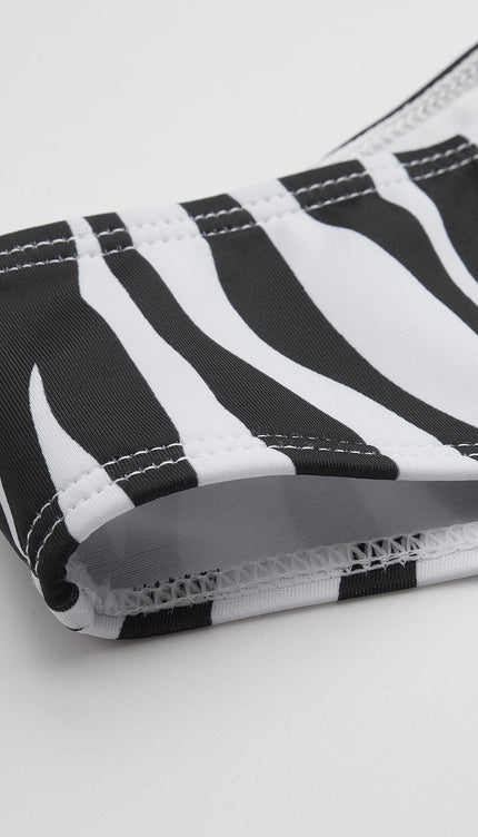 Zebra Çizgili Üçgen Bikini Takımı