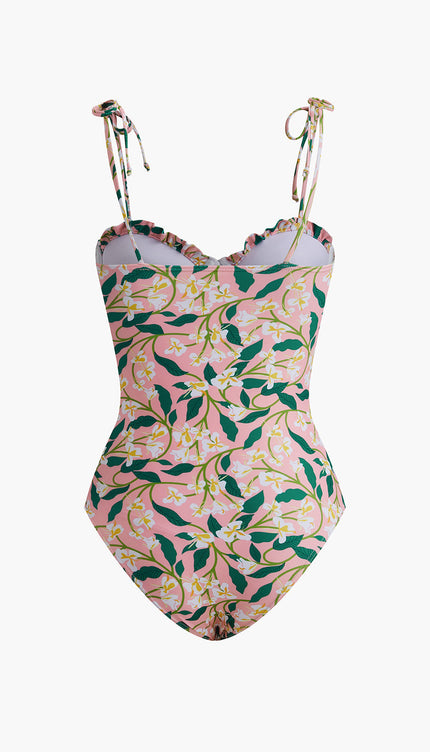 Floral Bağlama Askı Mayo