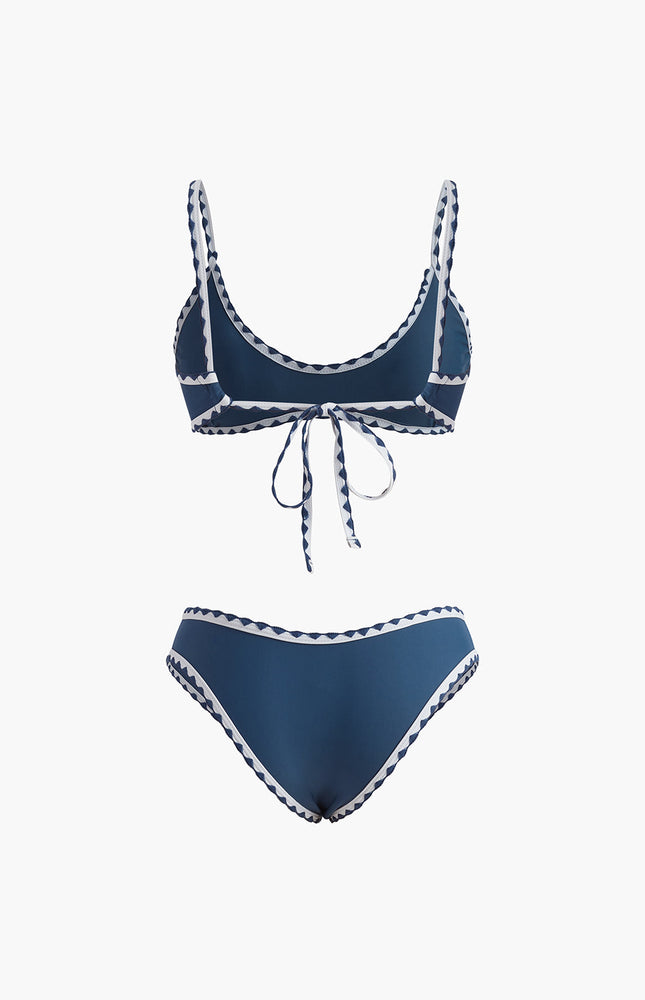 Kontrast Trim Düğümlü Bikini Seti