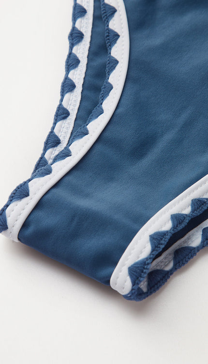 Kontrast Trim Düğümlü Bikini Seti