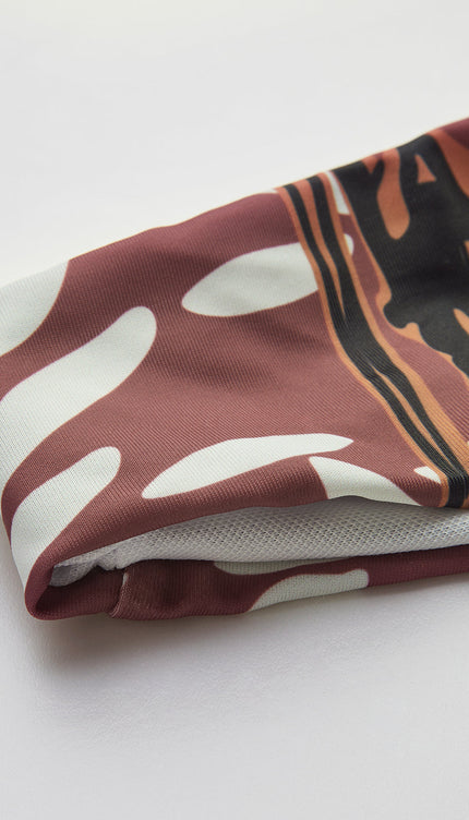 Retro Desenli Halter Bikini Takımı