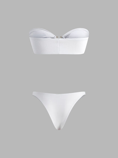 Halka Kesimli Göğüs Detay Bikini Takımı