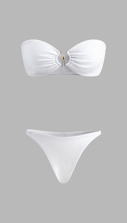 Halka Kesimli Göğüs Detay Bikini Takımı