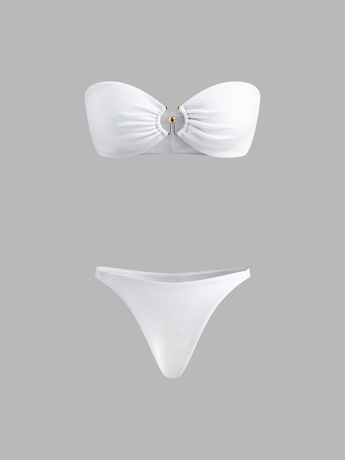 Halka Kesimli Göğüs Detay Bikini Takımı