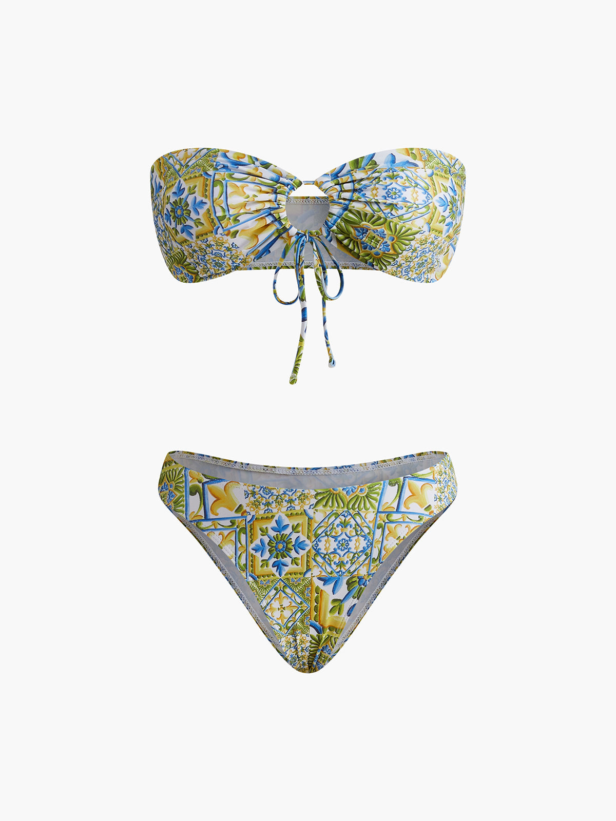 Straplez Baskı O Halka Bikini Takımı