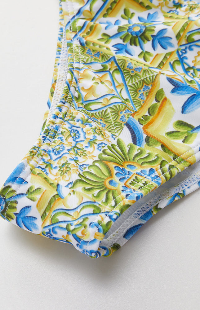 Straplez Baskı O Halka Bikini Takımı