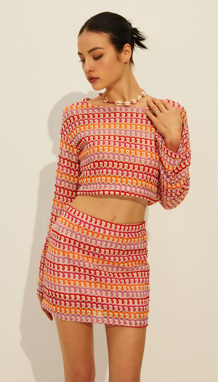 Bisiklet Yaka Uzun Kollu Etek Takımı