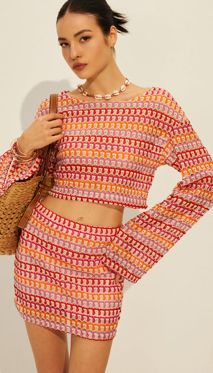 Bisiklet Yaka Uzun Kollu Etek Takımı