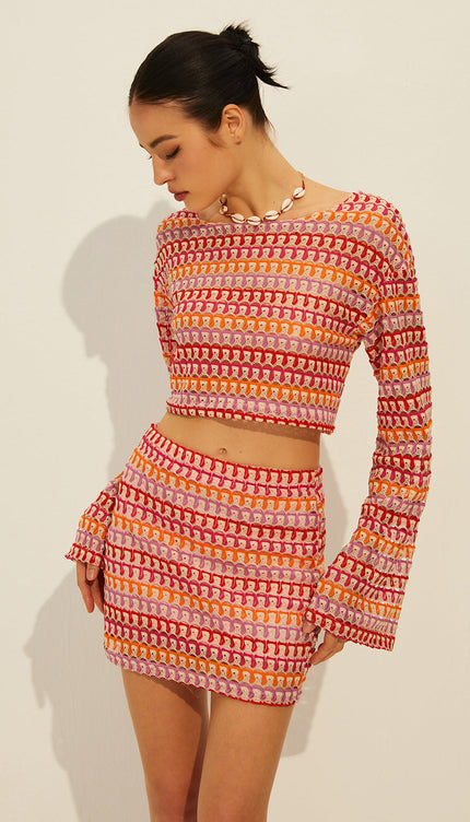 Bisiklet Yaka Uzun Kollu Etek Takımı