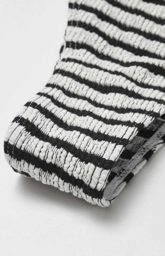 Düğümlü Çizgili Örgü Bikini Takımı