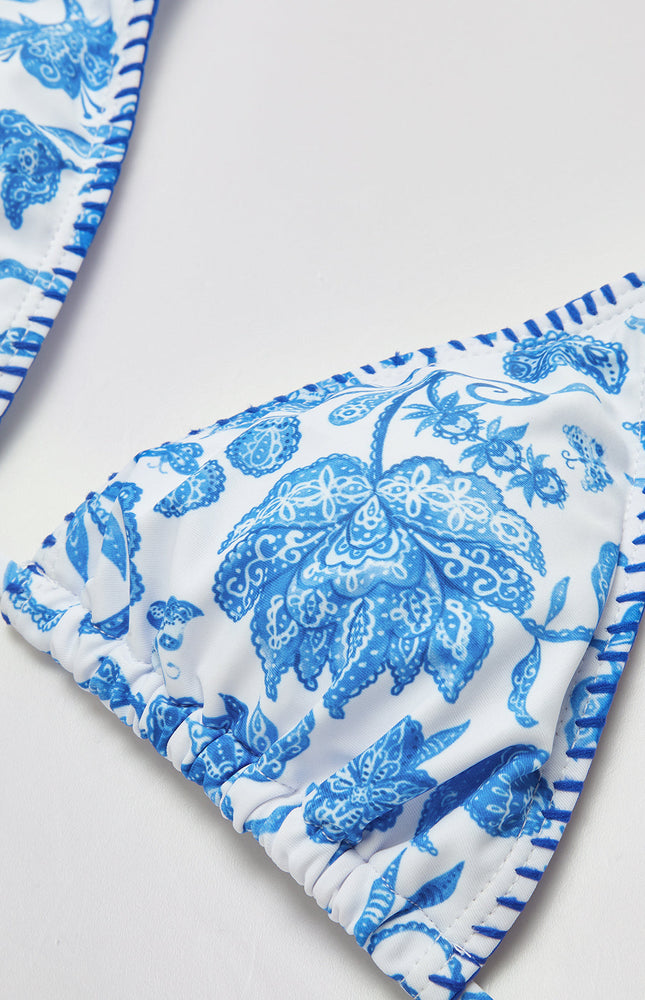 Baskılı Püsküllü Ayarlanabilir Askılı Bikini Takımı