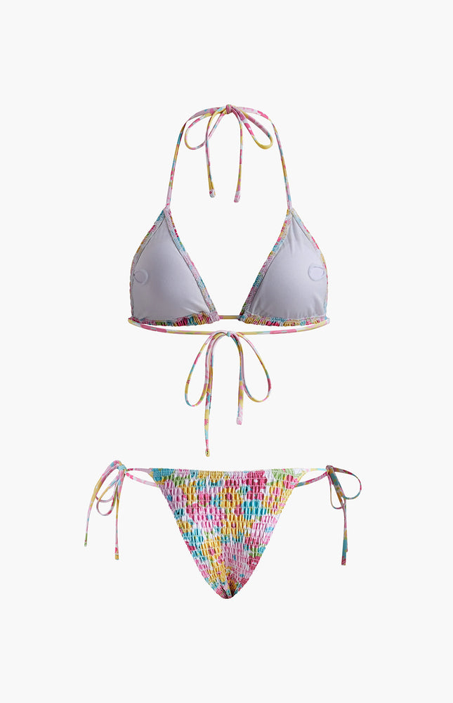 Büzgülü Baskılı Bikini Takımı