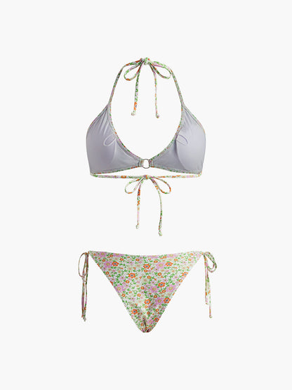 Ditsy Çiçekli Ayarlanabilir Bikini Takımı