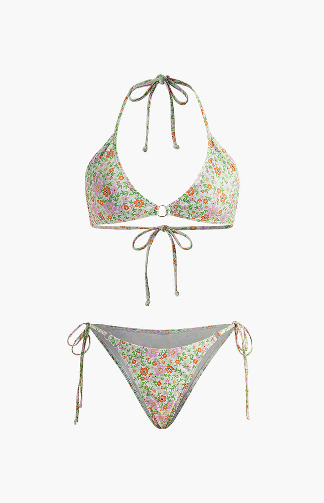 Ditsy Çiçekli Ayarlanabilir Bikini Takımı
