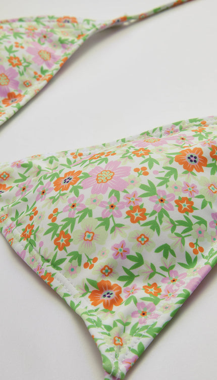 Ditsy Çiçekli Ayarlanabilir Bikini Takımı