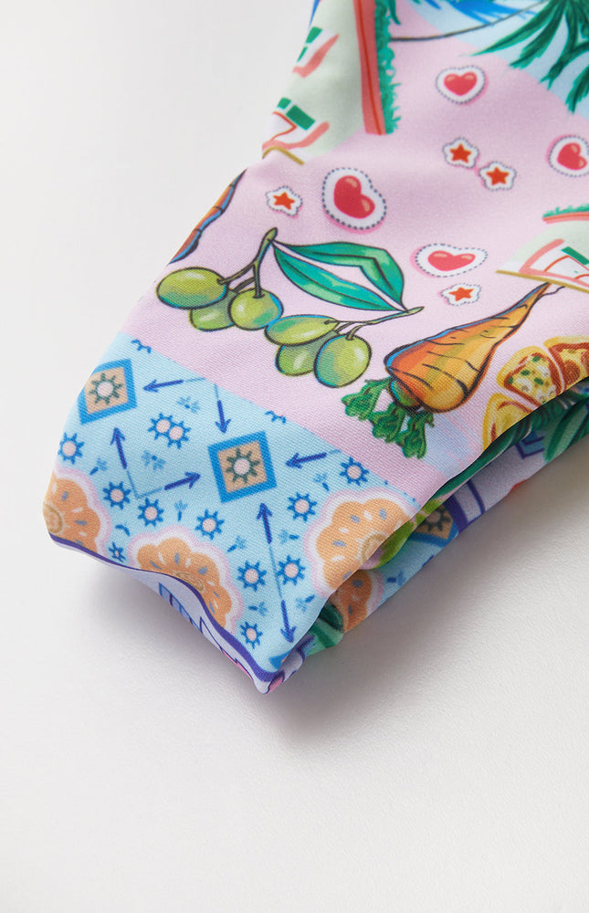 Baskılı İpli Ayarlanabilir Askılı Bikini Takımı