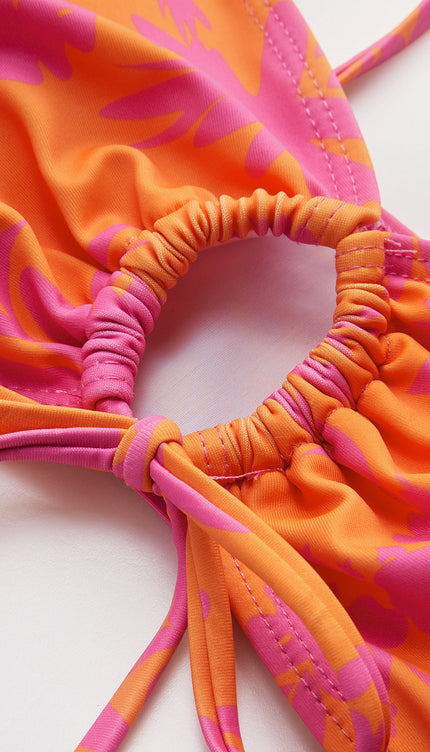 Baskılı Daire Kesimli Bikini Takımı