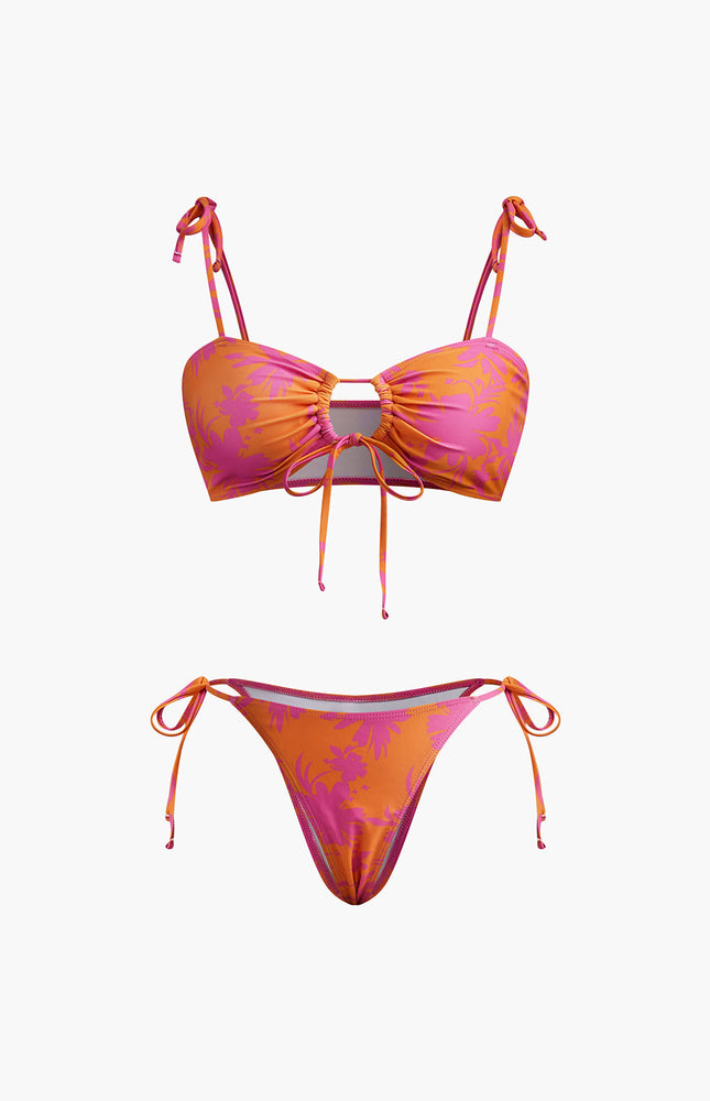 Baskılı Daire Kesimli Bikini Takımı