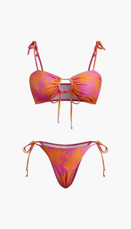 Baskılı Daire Kesimli Bikini Takımı