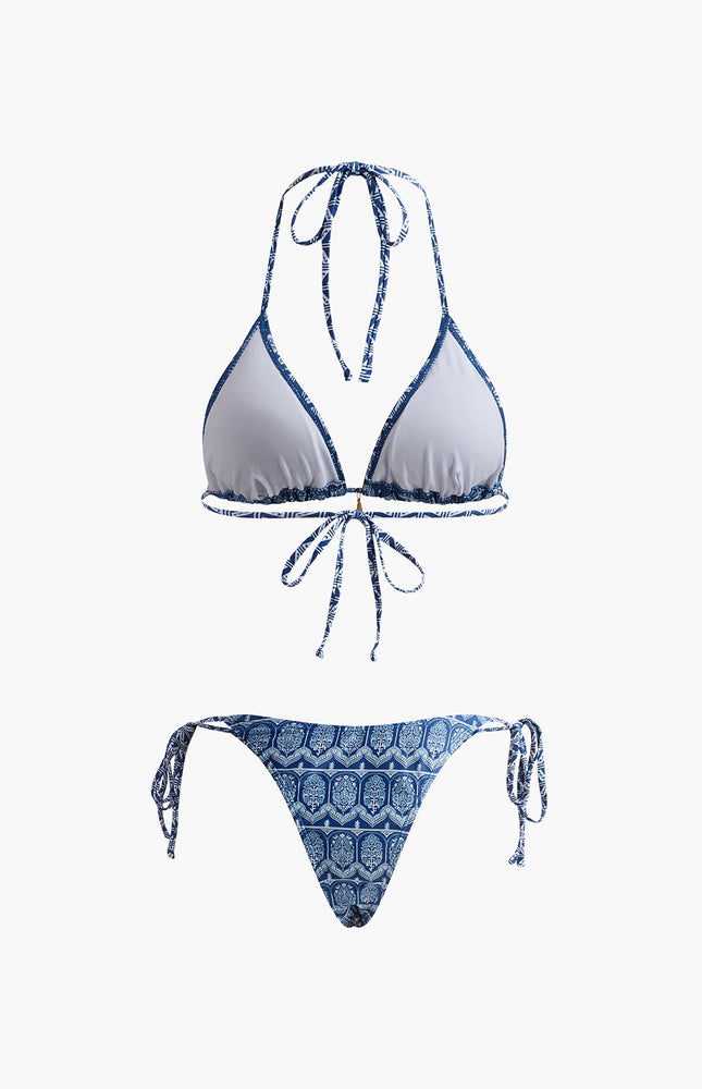 Baskılı Ayarlanabilir Askılı Bikini Takımı