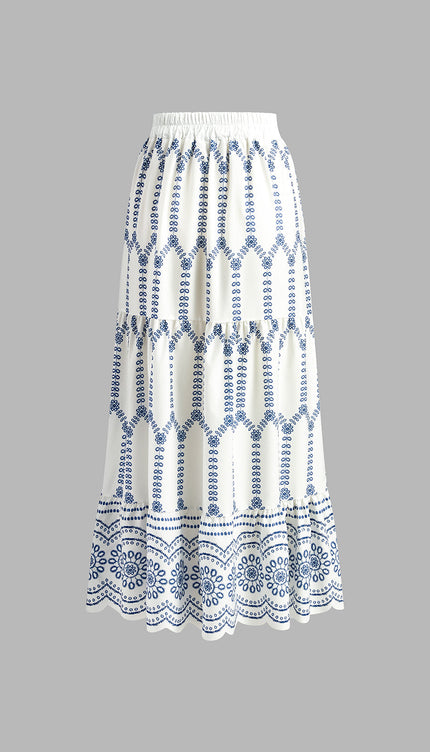 İşlemeli Kolsuz Kravat Sırtlı Etek Takım