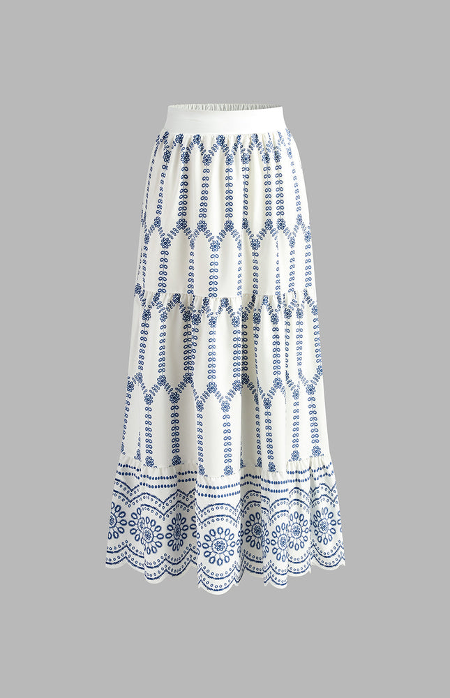 İşlemeli Kolsuz Kravat Sırtlı Etek Takım