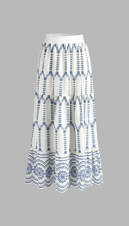 İşlemeli Kolsuz Kravat Sırtlı Etek Takım