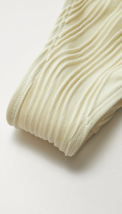 Grommet Bağcıklı Dokulu Bikini Takımı