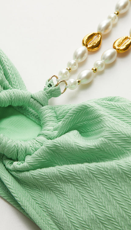 Halter Dokulu O-Ring Bikini Takımı