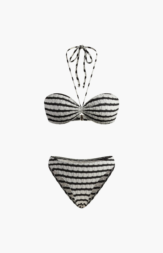 Çizgili Halter Bikini Takımı