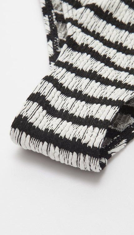 Çizgili Halter Bikini Takımı