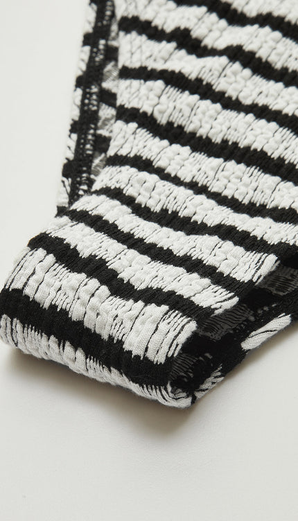 Çizgili Sırtı Bağlamalı Bikini Takımı