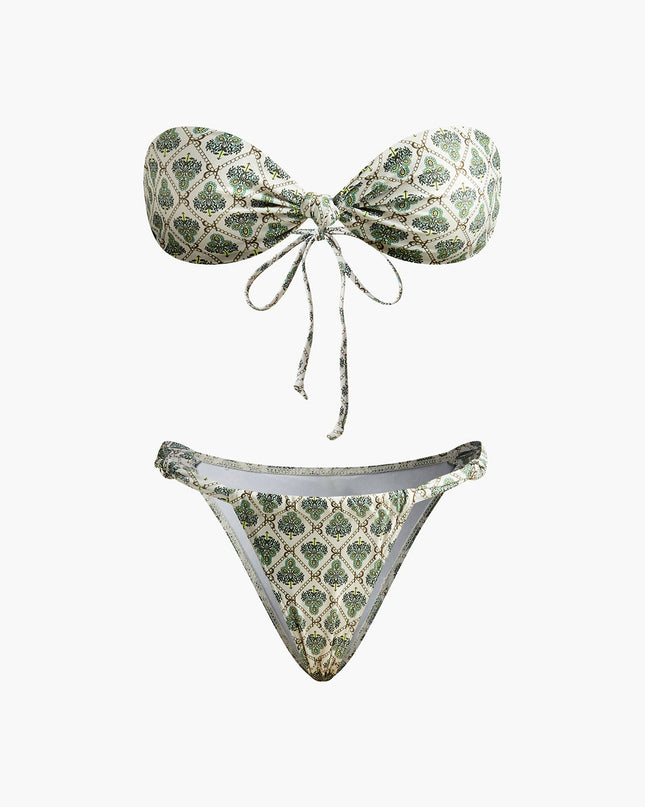Baskılı Straplez Bikini Takımı