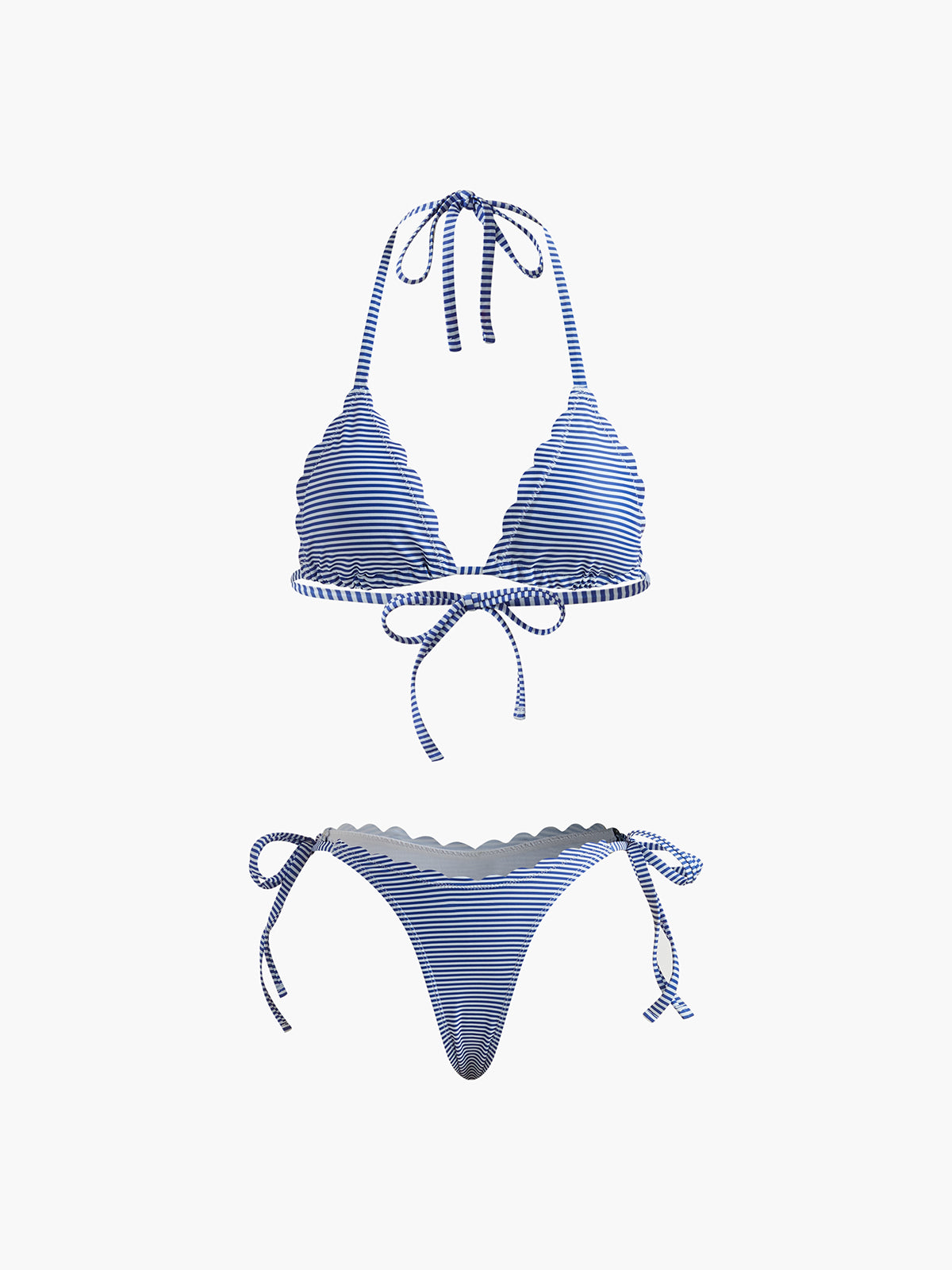 Çizgili Kesim Detay Bikini Seti