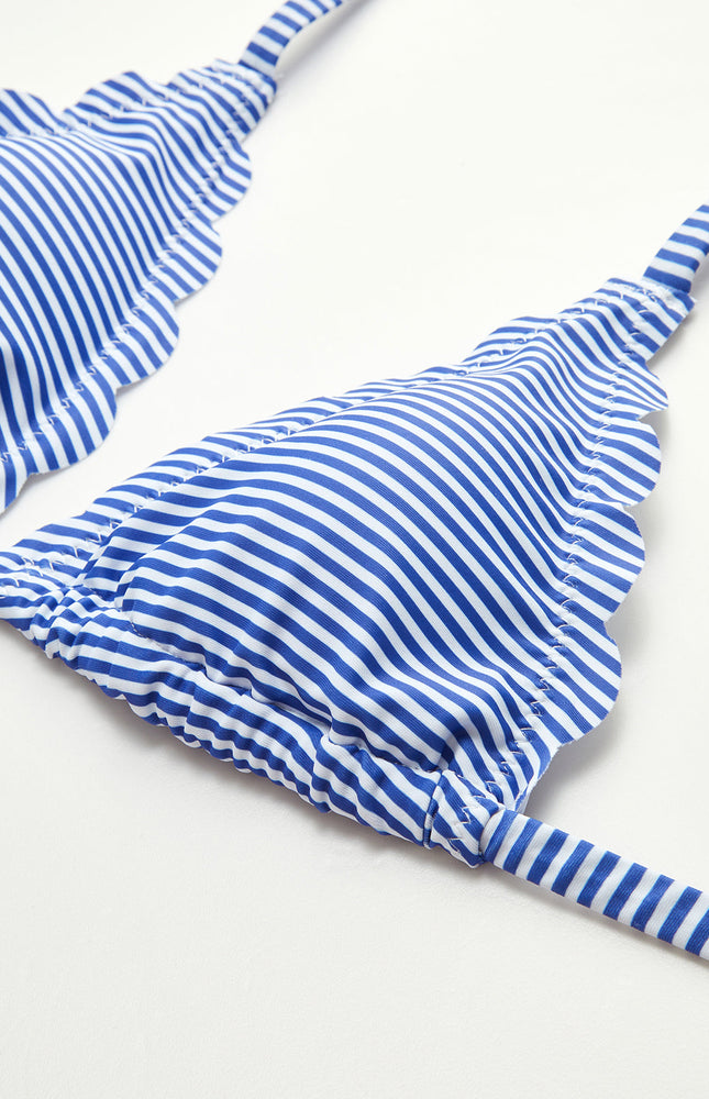 Çizgili Kesim Detay Bikini Seti