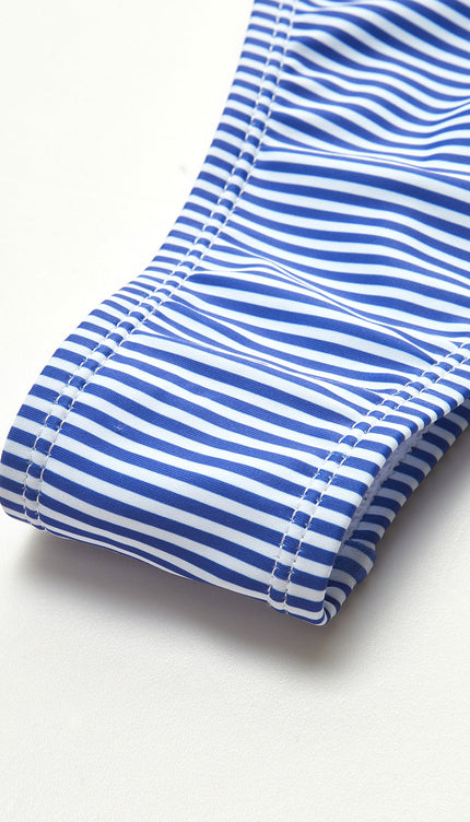 Çizgili Kesim Detay Bikini Seti