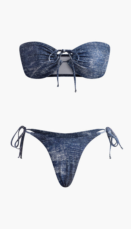 Vintage Straplez Bikini Takımı