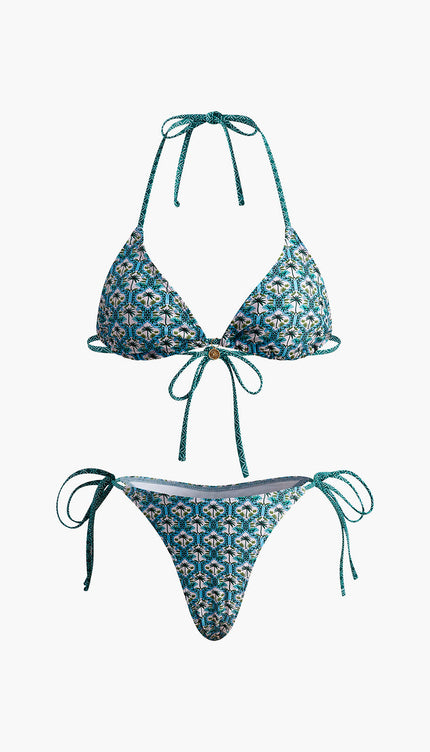 Palmiye Baskılı Bikini Takımı