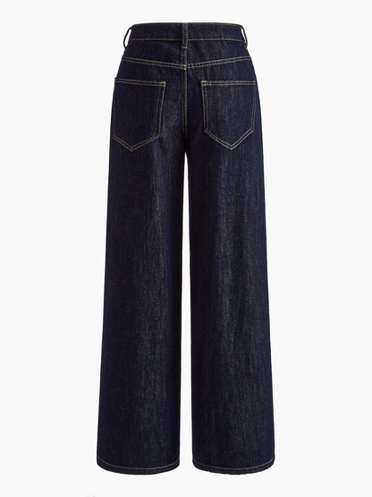 Vintage Wide-Leg Denim Pantolon