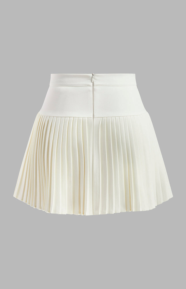 Metalik Harfli Foklu Mini Etek