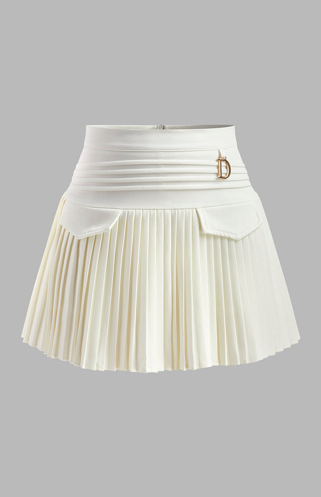 Metalik Harfli Foklu Mini Etek