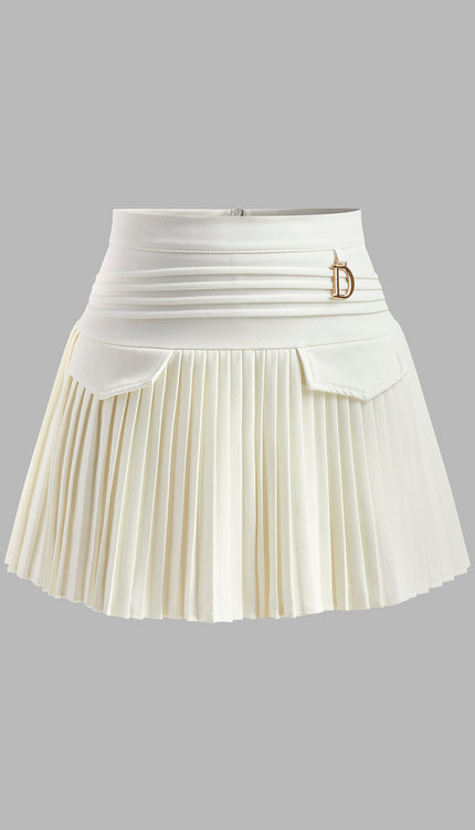 Metalik Harfli Foklu Mini Etek