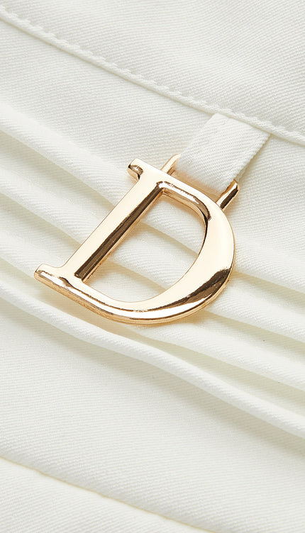 Metalik Harfli Foklu Mini Etek