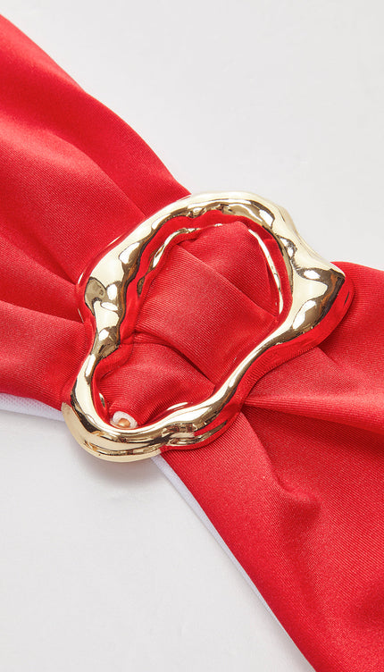 Metal Detayl Bow Bandeau Bikini