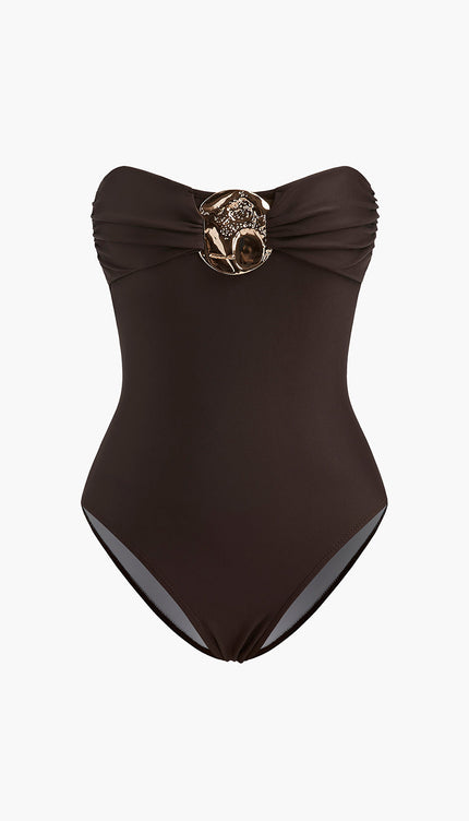 Şık Metal Detaylı Tek Parça Mayo