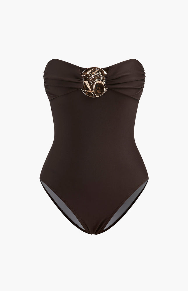 Şık Metal Detaylı Tek Parça Mayo