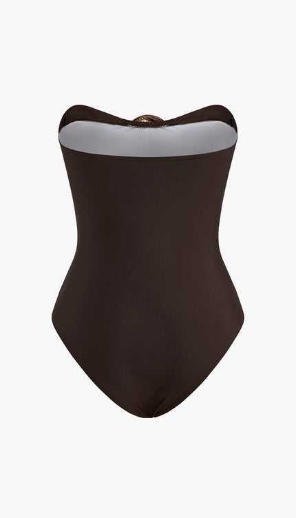 Şık Metal Detaylı Tek Parça Mayo