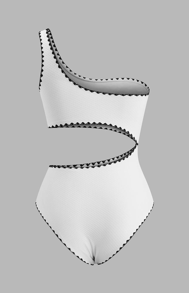 Şık Tek Omuz CutOut Biye Detay Mayo