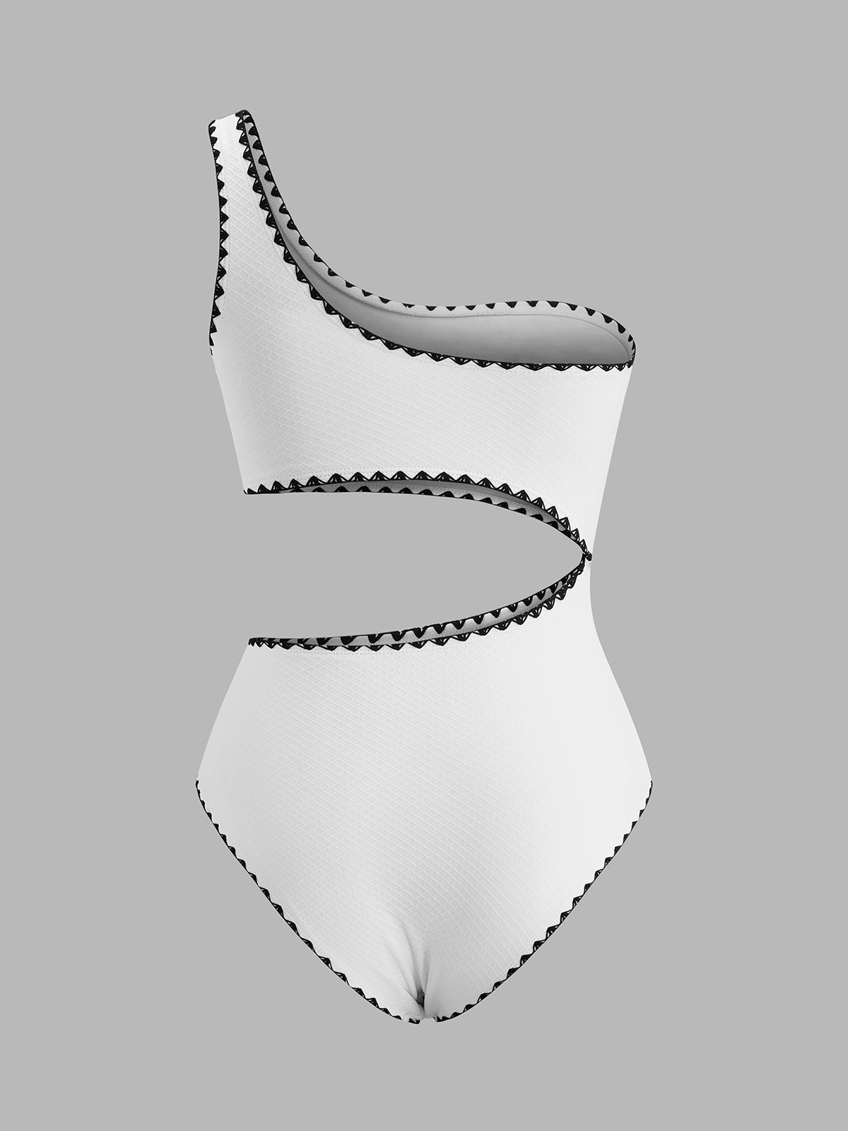 Şık Tek Omuz CutOut Biye Detay Mayo