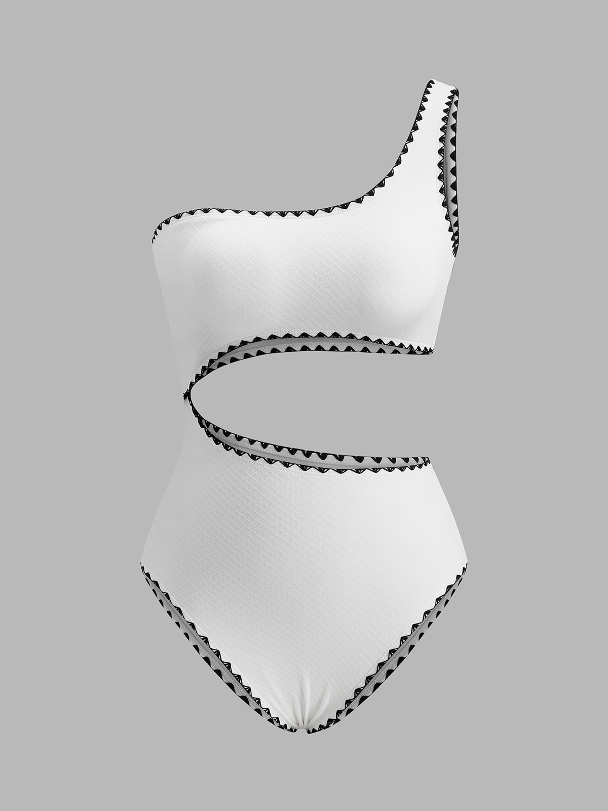 Şık Tek Omuz CutOut Biye Detay Mayo